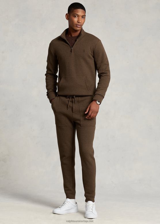 мушкарци Ralph Lauren двоструко плетене мрежасте панталоне за џогирање V2V441024 браон хеатхер