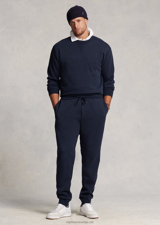 мушкарци Ralph Lauren дупло плетене панталоне за џогирање са рељефом V2V441367 авијатичарска морнарица