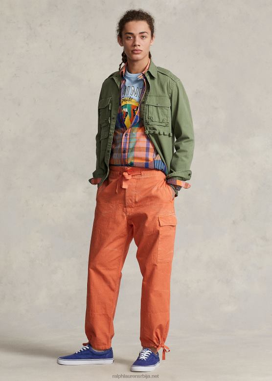мушкарци Ralph Lauren платнене панталоне опуштеног кроја V2V441055 јесен наранџаста