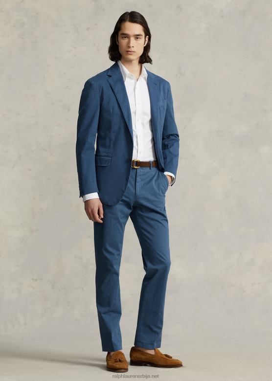 мушкарци Ralph Lauren панталоне од растезљивог цхино одела обојеног одећом V2V441102 цланци блуе