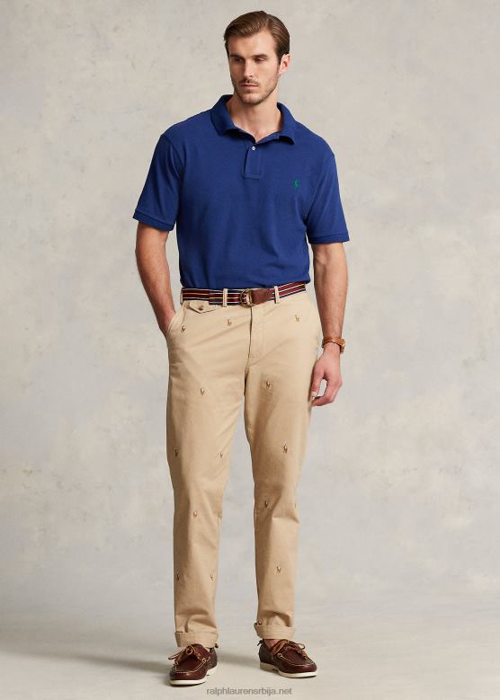 мушкарци Ralph Lauren стретцх цлассиц фит поло пони цхино панталоне V2V441386 винтаге каки