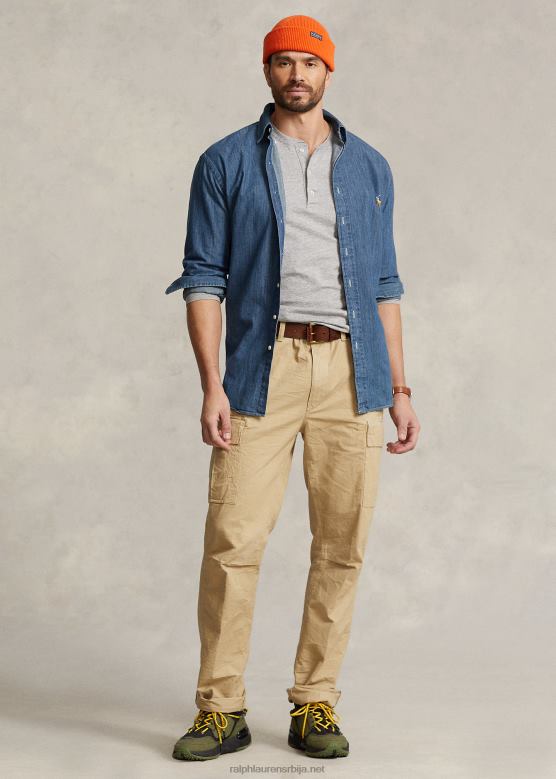 мушкарци Ralph Lauren платнене панталоне опуштеног кроја V2V441473 приморски беж