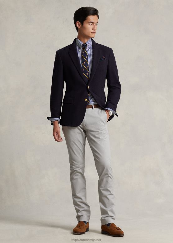 мушкарци Ralph Lauren стретцх слим фит цхино панталоне V2V44468 меко сива