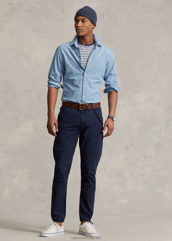 мушкарци Ralph Lauren слим фит платнене панталоне V2V44504 авијатичарска морнарица