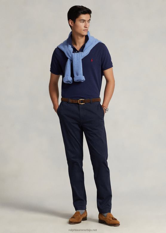 мушкарци Ralph Lauren јарретт стретцх слим фит сатенске панталоне V2V44666 авијатичарска морнарица