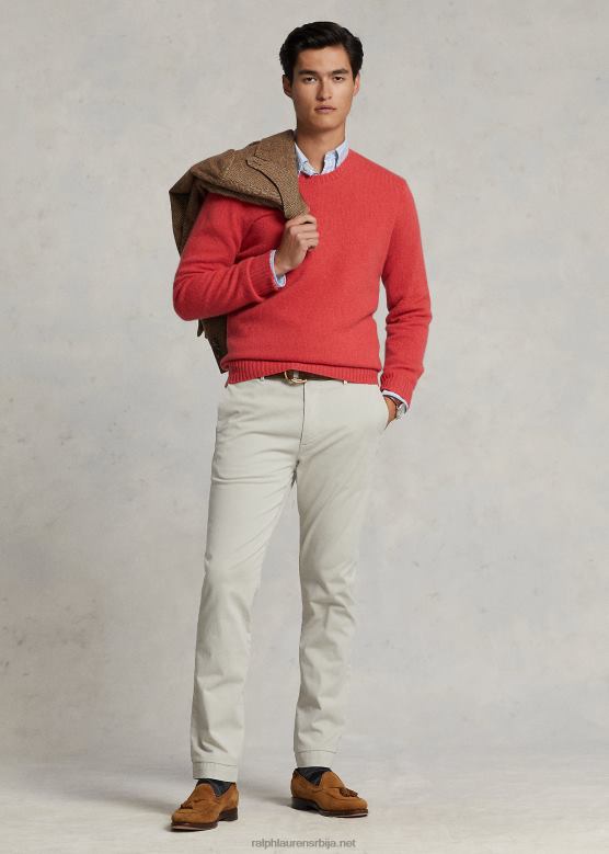 мушкарци Ralph Lauren јарретт стретцх слим фит сатенске панталоне V2V44667 голуб сива