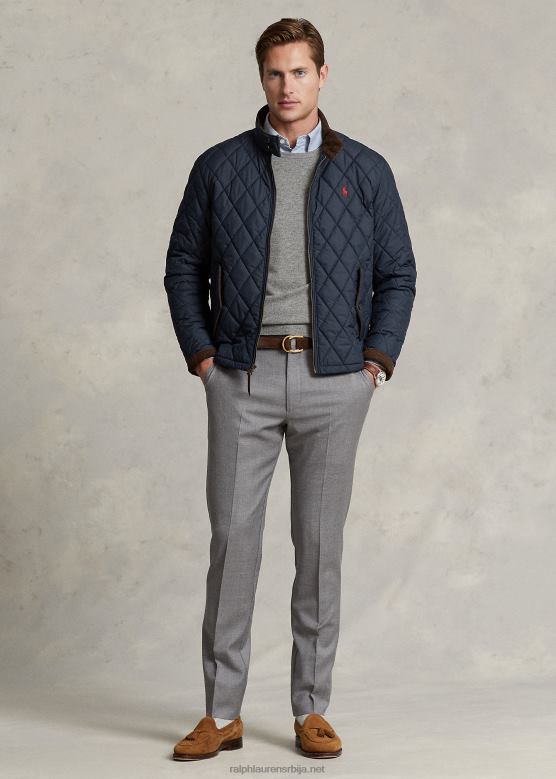 мушкарци Ralph Lauren уске панталоне од вуне од кепера V2V44734 вријесак сиви