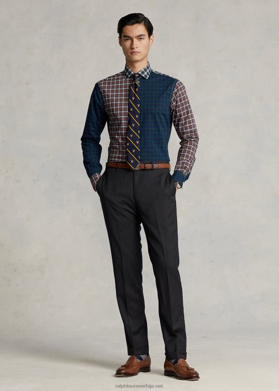 мушкарци Ralph Lauren уске панталоне од вуне од кепера V2V44736 угаљ