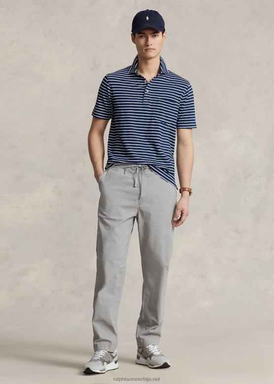 мушкарци Ralph Lauren опуштене растезљиве панталоне од поплина V2V44792 сива магла