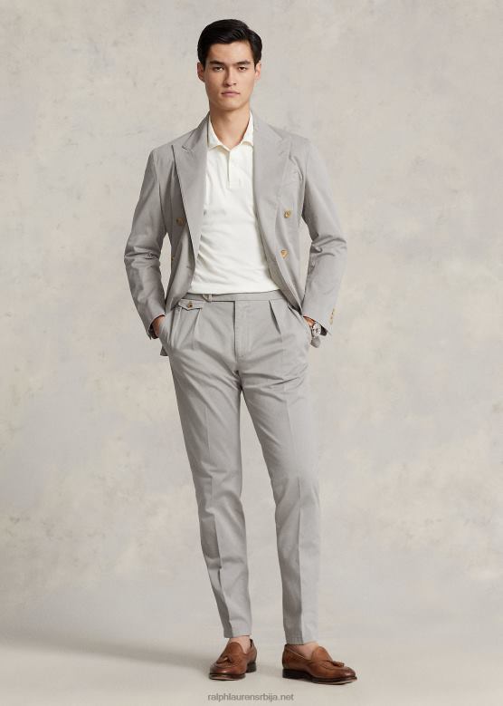 мушкарци Ralph Lauren растезљиве цхино панталоне обојене одећом V2V44823 сива магла