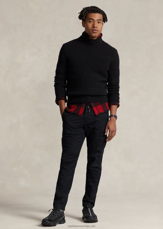 мушкарци Ralph Lauren стретцх слим фит карго панталоне од кепера V2V448431 црн