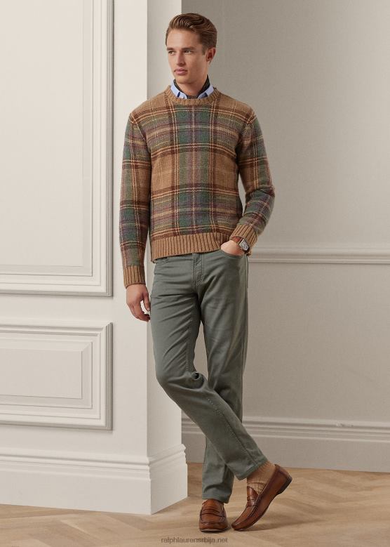 мушкарци Ralph Lauren слим фит стретцх добби панталоне V2V4485 исла блуе