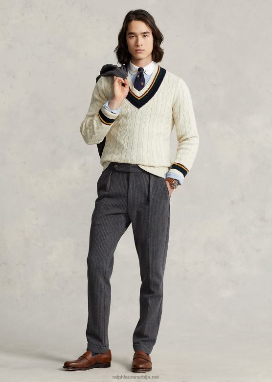 мушкарци Ralph Lauren панталоне од трикотаже на пруге V2V448599 тамно сива