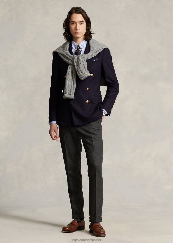 мушкарци Ralph Lauren еластичне фланелске панталоне V2V448662 сива