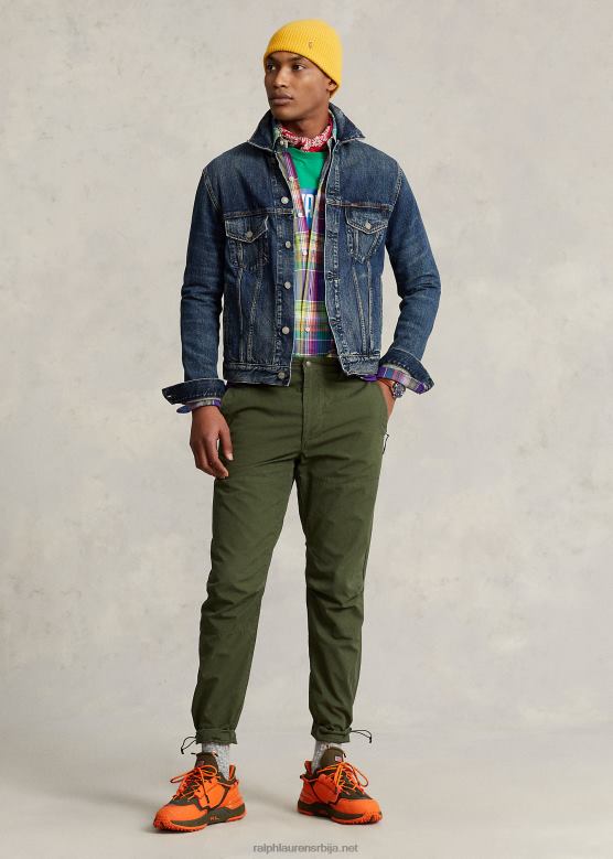 мушкарци Ralph Lauren класичне сужене панталоне од поплина V2V44889 класична сива