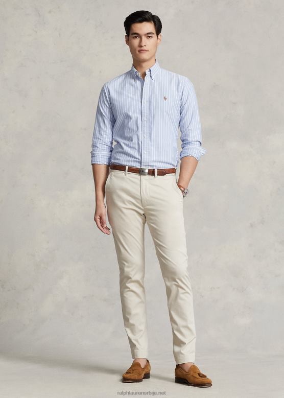 мушкарци Ralph Lauren стретцх слим фит цхино панталоне V2V44924 основни песак