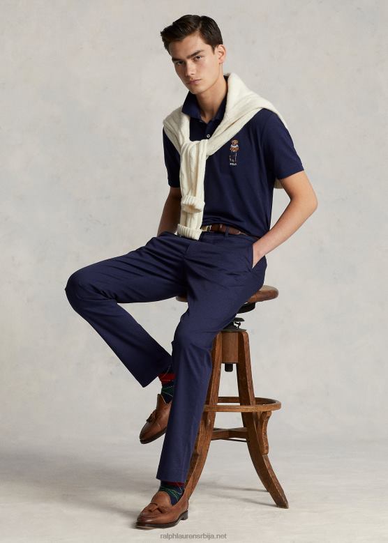 мушкарци Ralph Lauren стретцх слим фит цхино панталоне V2V44927 префињена морнарица