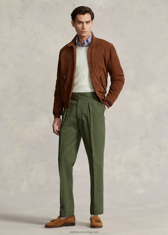 мушкарци Ralph Lauren панталоне рипстоп одела са копчом V2V44969 класична сива маслина