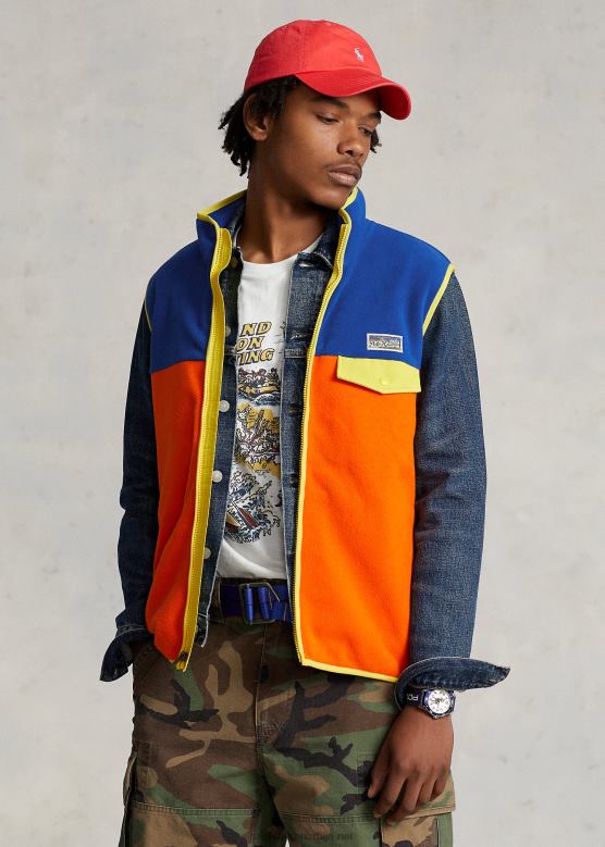 мушкарци Ralph Lauren прслук од брушеног флиса у боји V2V441265 једрилица наранџаста мулти