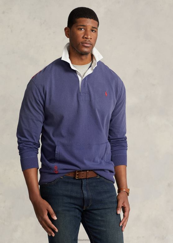 мушкарци Ralph Lauren рагби мајица од дреса са заставом V2V441652 бродска морнарица