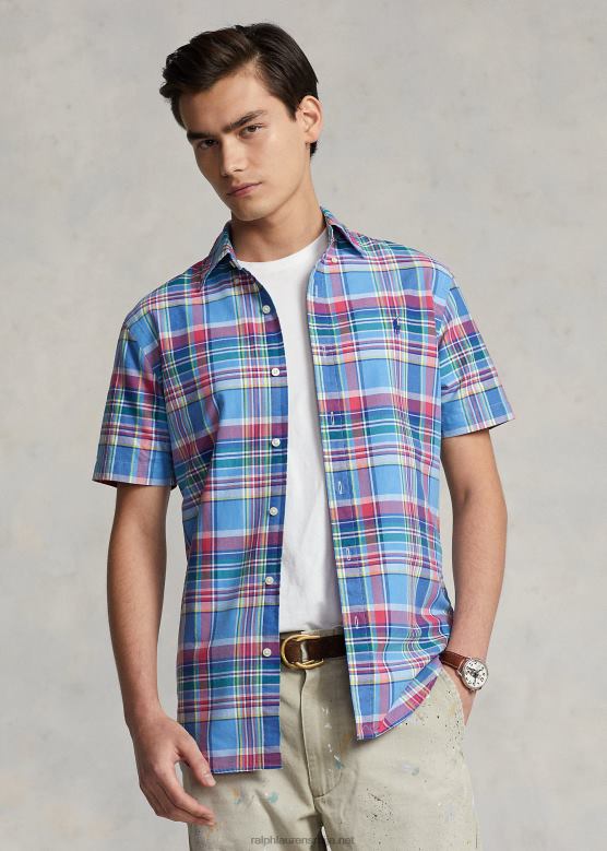 мушкарци Ralph Lauren карирана оксфорд кошуља класичног кроја V2V441081 плава/црвена мулти