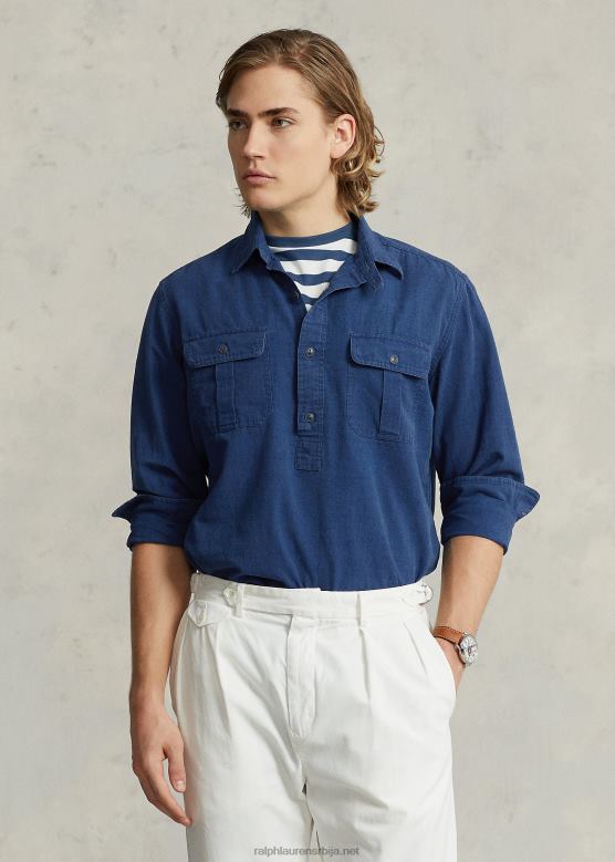 мушкарци Ralph Lauren поповер радна мајица класичног кроја V2V441164 индиго текстура