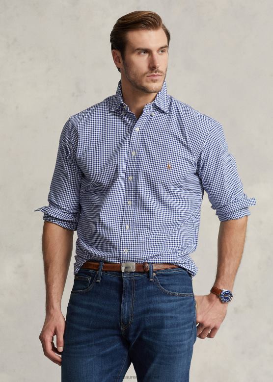 мушкарци Ralph Lauren карирана оксфордска кошуља V2V441327 краљевски/бели