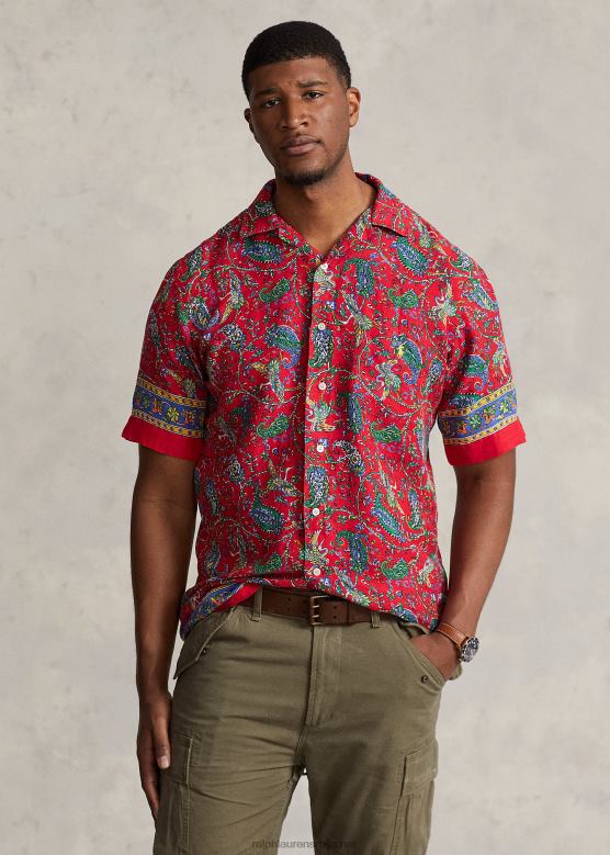 мушкарци Ralph Lauren паислеи ланена камп мајица V2V441332