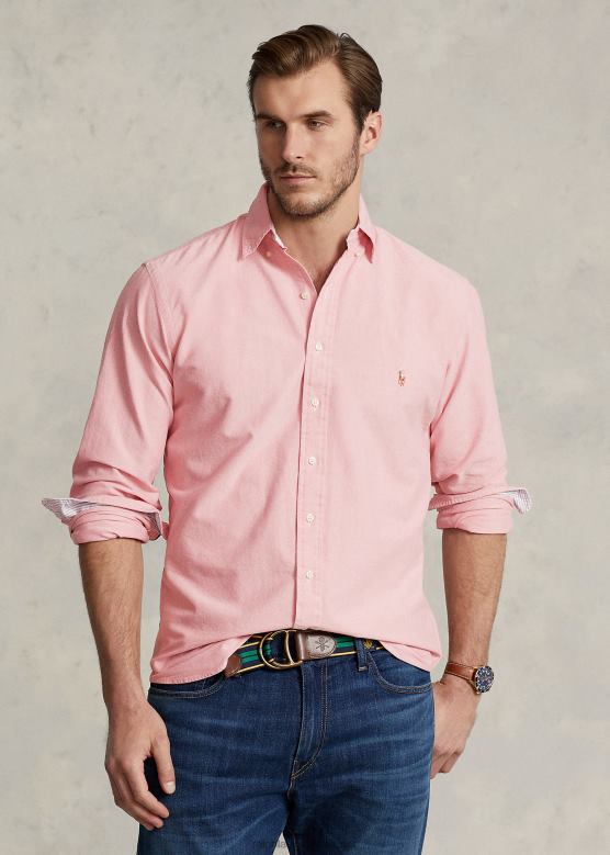 мушкарци Ralph Lauren легендарна оксфордска кошуља V2V441439 излазак сунца црвен