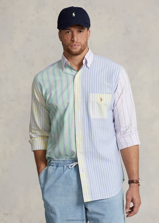 мушкарци Ralph Lauren пругаста оксфордска забавна кошуља V2V441510 фенси стрипе фунсхирт