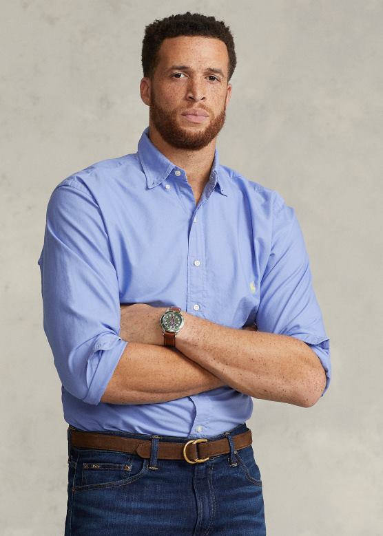 мушкарци Ralph Lauren одећом обојена оксфордска кошуља V2V441515 лучко острво плаво