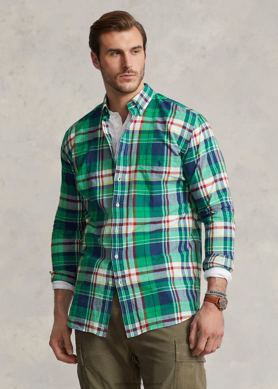 мушкарци Ralph Lauren мадрас кошуља V2V441548 зелено/плаво мулти