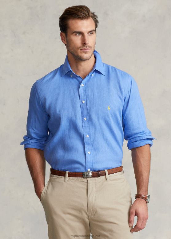 мушкарци Ralph Lauren лагана ланена кошуља V2V441553 лучко острво плаво