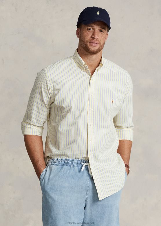 мушкарци Ralph Lauren класична оксфордска кошуља V2V441599 жута/плава мулти