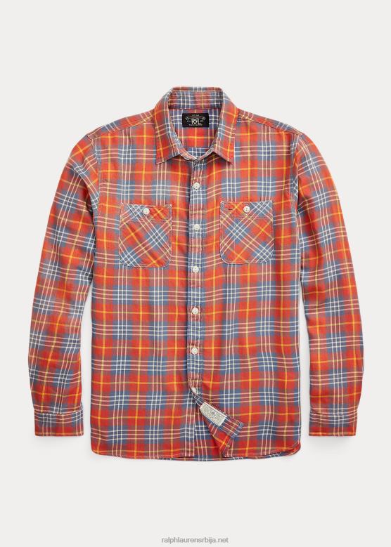 мушкарци Ralph Lauren карирана радна кошуља од кепера V2V441702 црвено плаво
