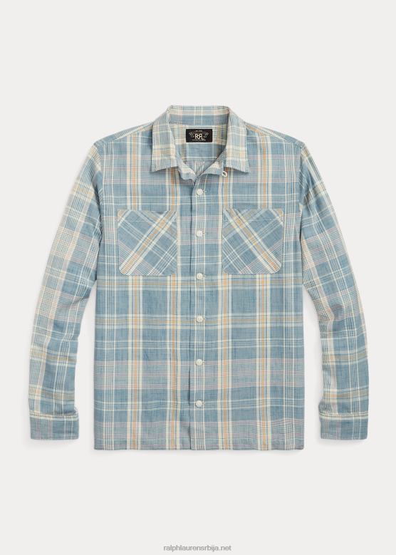 мушкарци Ralph Lauren мадрас камп мајица V2V441708 светло плава