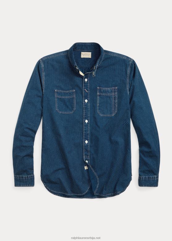 мушкарци Ralph Lauren радна кошуља ткана на точкице V2V441771 тамни индиго