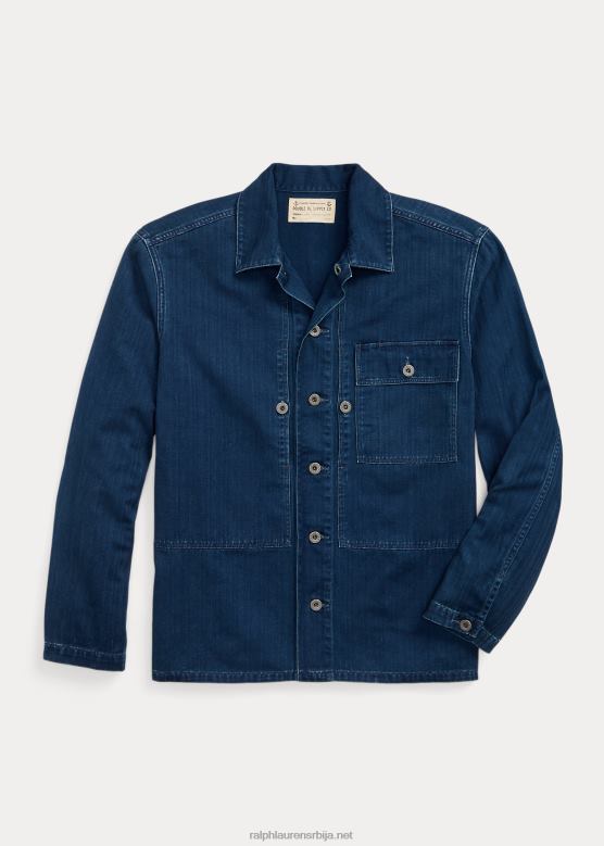 мушкарци Ralph Lauren мајица од кепера од рибље кости V2V441773 индиго