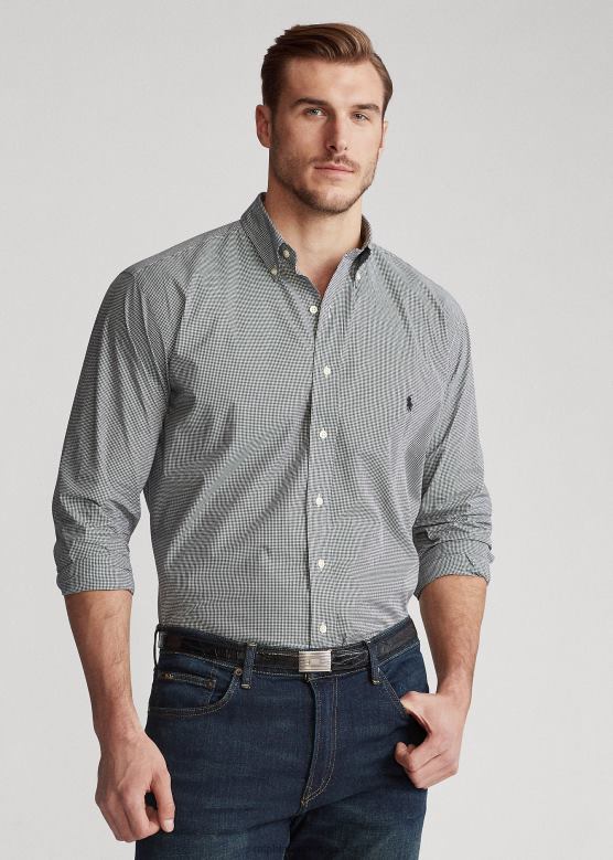 мушкарци Ralph Lauren карирана кошуља од поплина V2V441838 црно-бели чек