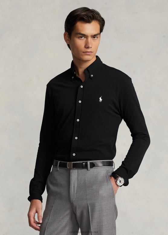 мушкарци Ralph Lauren перотешка мрежаста кошуља V2V44414 црн