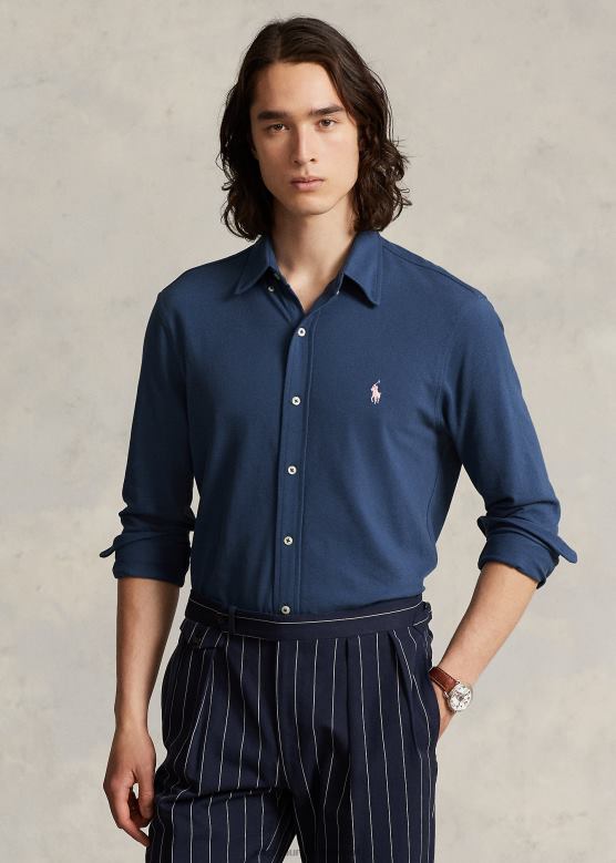 мушкарци Ralph Lauren перотешка мрежаста кошуља V2V44415 стари краљевски