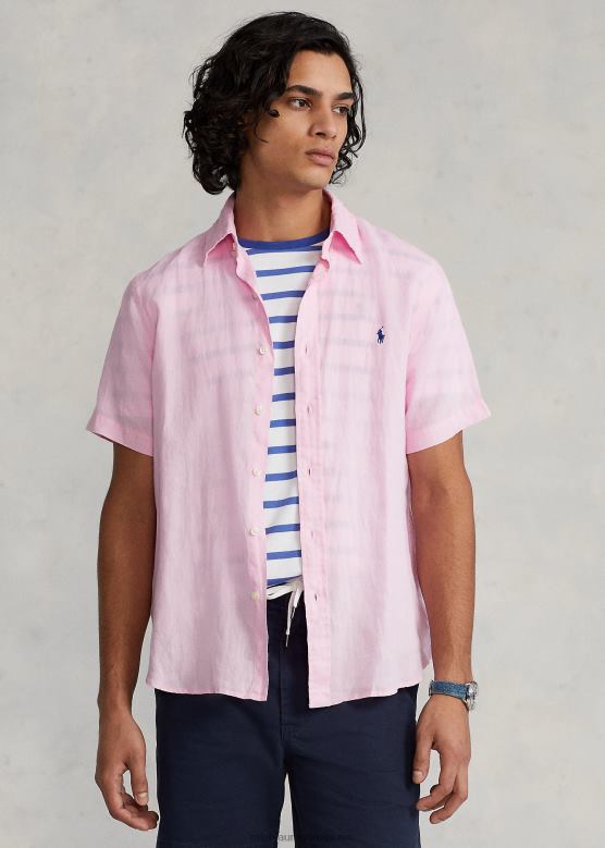 мушкарци Ralph Lauren ланена кошуља класичног кроја V2V44516 кармел розе