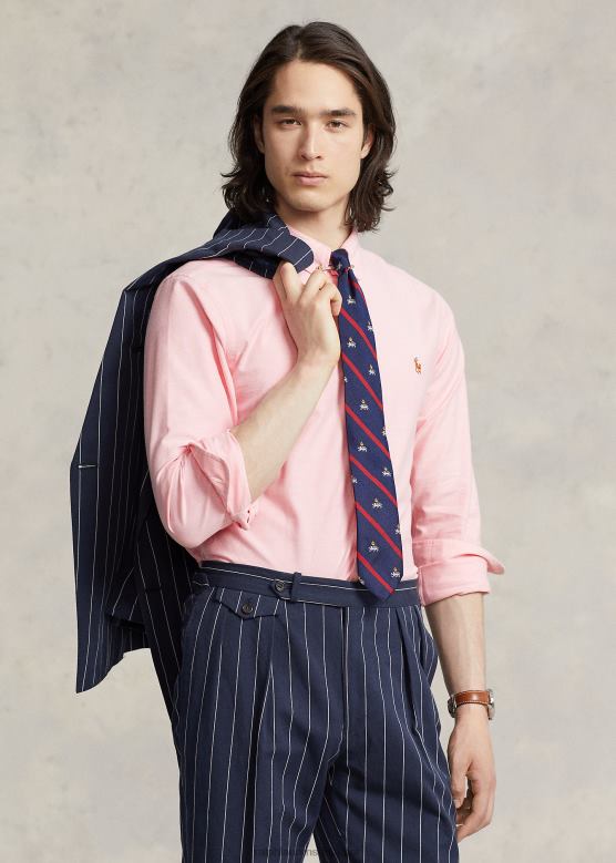 мушкарци Ralph Lauren слим фит растезљива оксфордска кошуља V2V44604 розе