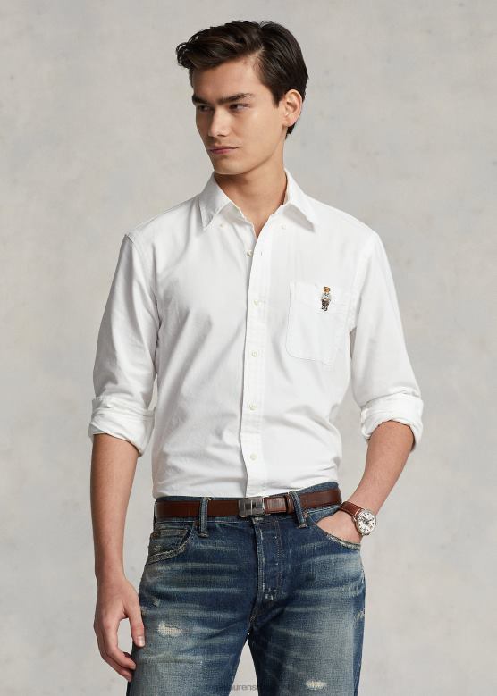 мушкарци Ralph Lauren Окфорд мајица класичног кроја V2V44657 бели пролећни медвед