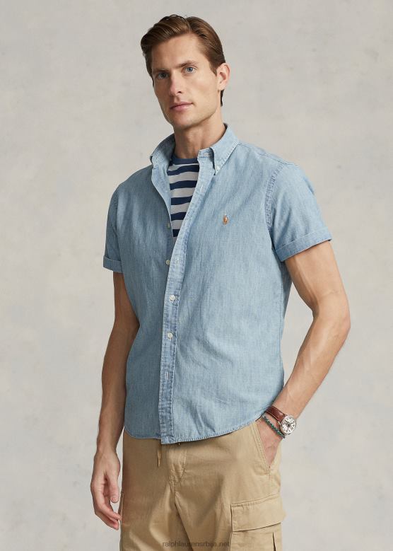 мушкарци Ralph Lauren шамбре кошуља класичног кроја V2V44833 светло индиго