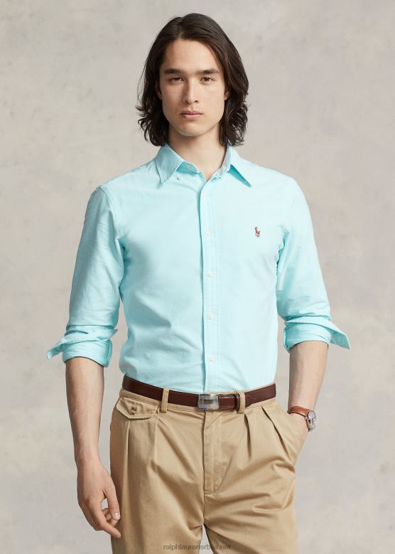 мушкарци Ralph Lauren легендарна оксфордска кошуља-све пристаје V2V448371 егејско плаво