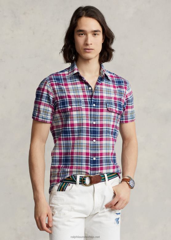 мушкарци Ralph Lauren класична индиго мадрас радна мајица V2V448409 црвено/плаво мулти