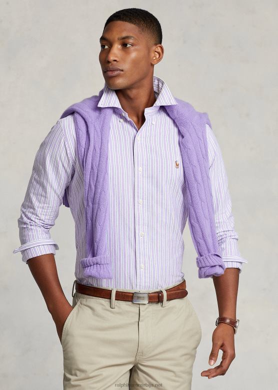 мушкарци Ralph Lauren Оксфордска кошуља класичног кроја V2V448418 хамптон пурпл/нави мулти