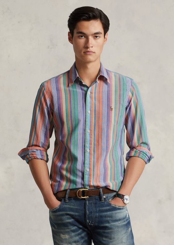 мушкарци Ralph Lauren Оксфордска кошуља класичног кроја V2V448419 наранџасто/зелено мулти
