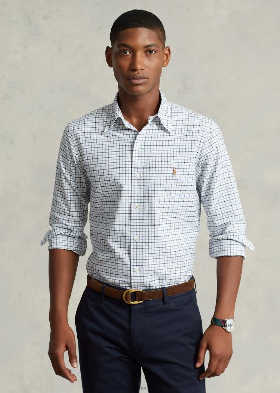 мушкарци Ralph Lauren Окфорд кошуља класичног кроја V2V448423 сива вријеска/бела